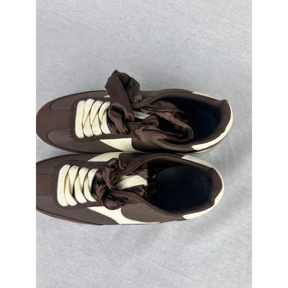Universal Thread Brown Cream Memory Foam Sneakers Shoes Womens Size‎ 8.5